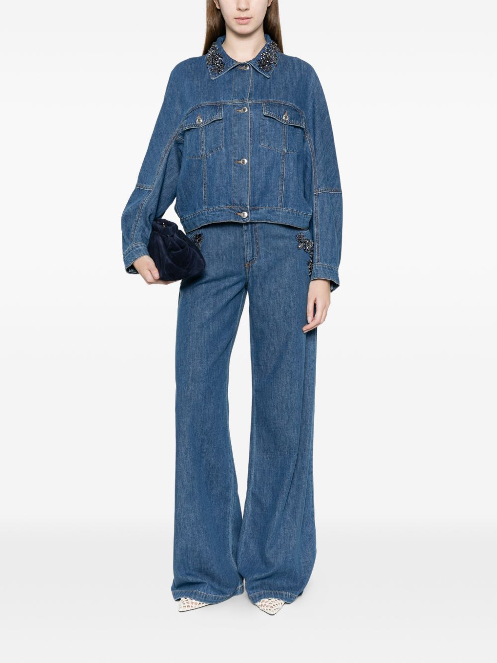 Ermanno Firenze Embroidered denim jacket