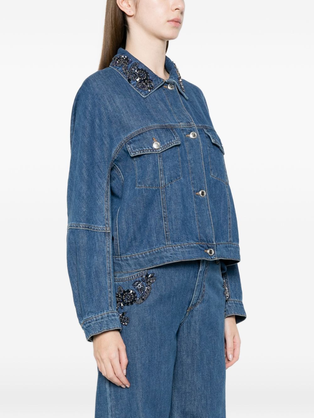 Ermanno Firenze Embroidered denim jacket