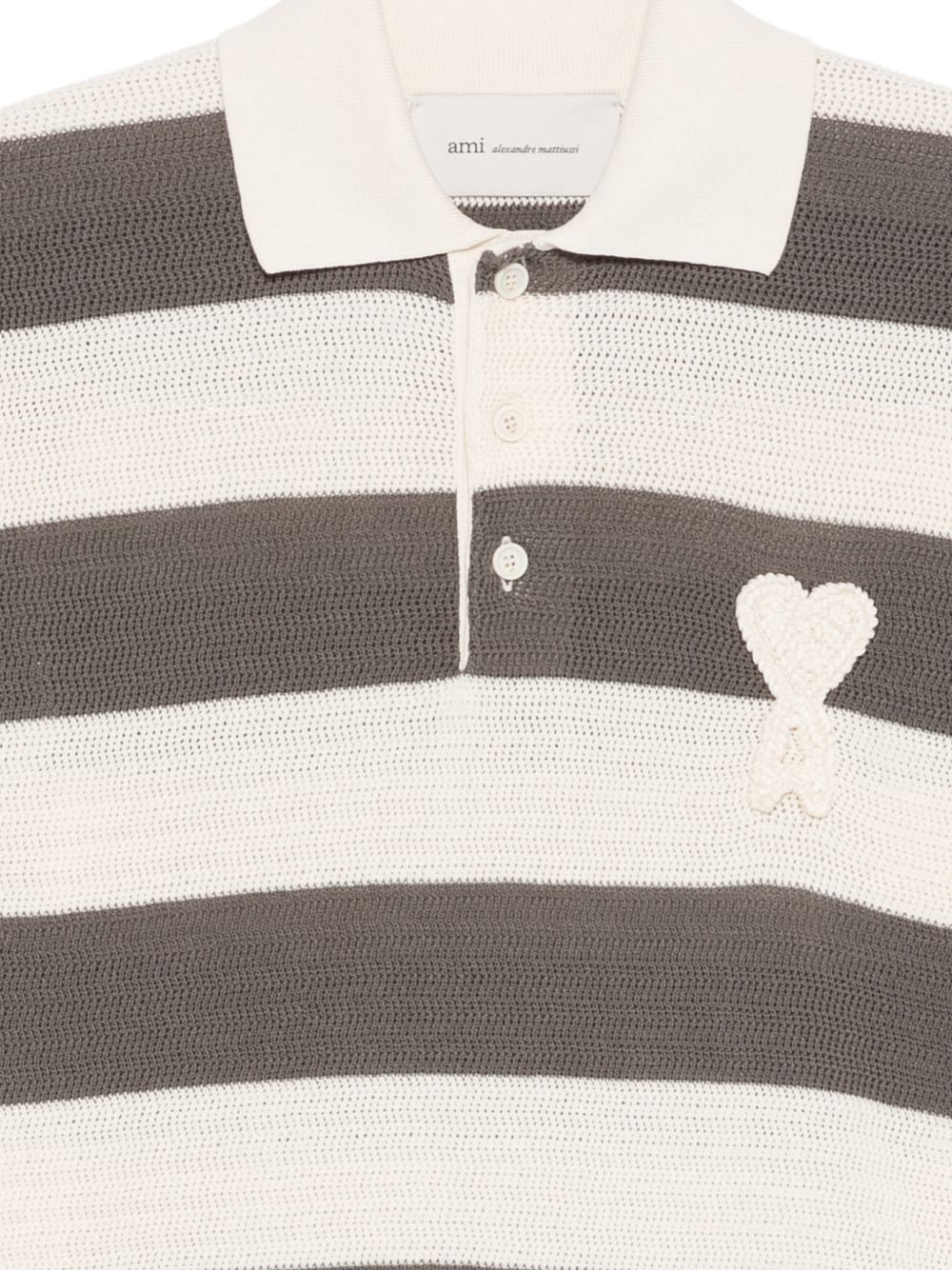 Ami Paris Ami De Coeur striped polo shirt