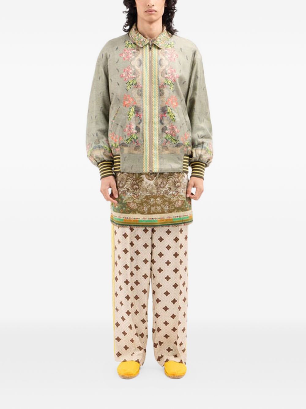 Pierre Louis Mascia Printed silk bomber jacket
