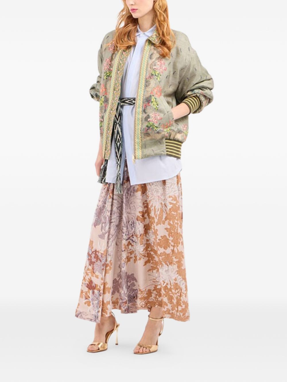 Pierre Louis Mascia Printed silk bomber jacket