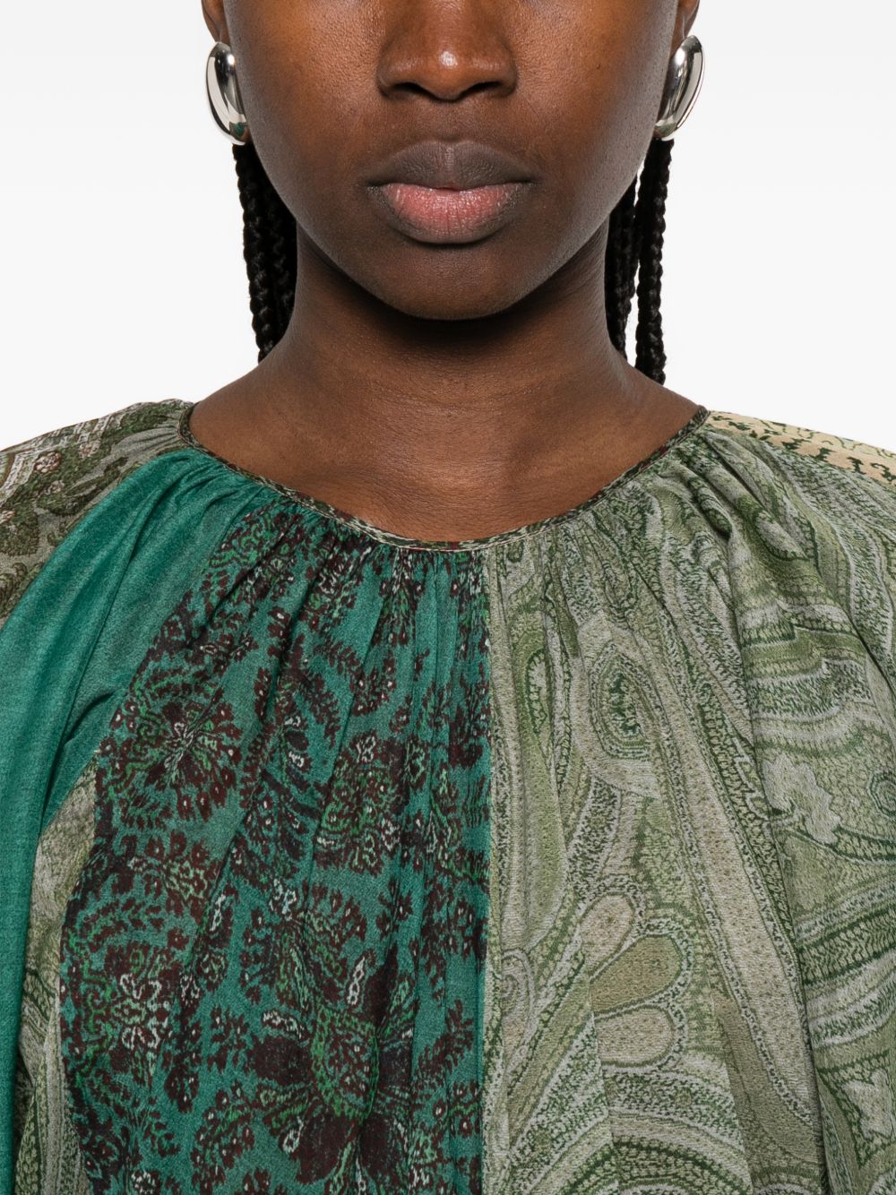 Pierre Louis Mascia Pritned cotton and silk dress