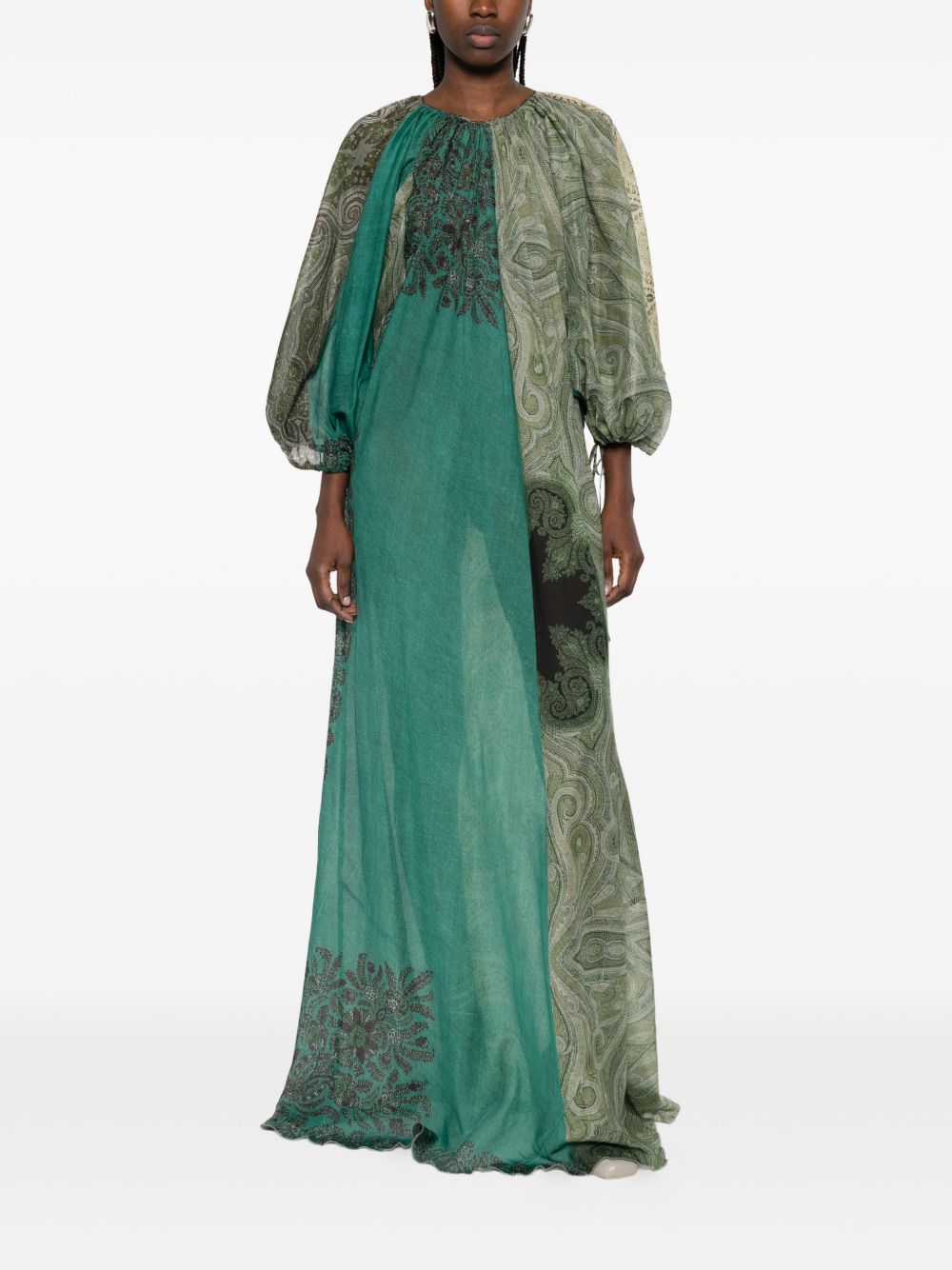 Pierre Louis Mascia Pritned cotton and silk dress