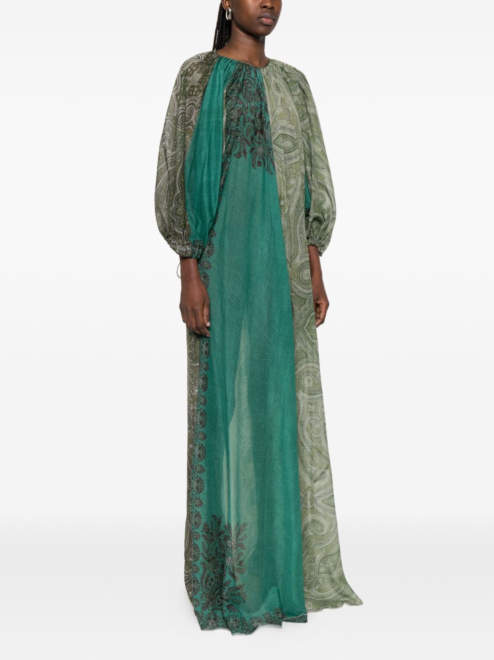 Pierre Louis Mascia Pritned cotton and silk dress
