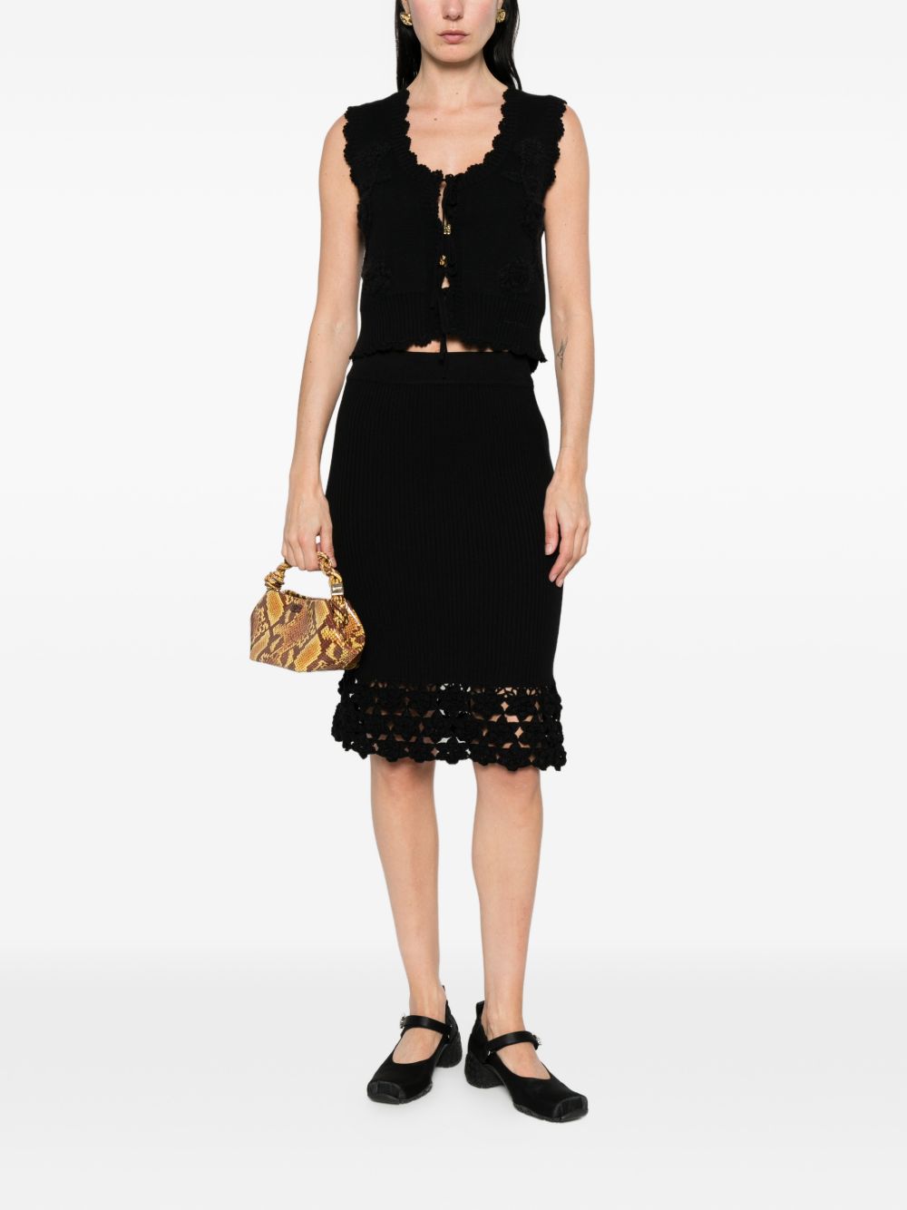 Ganni Crochet long skirt