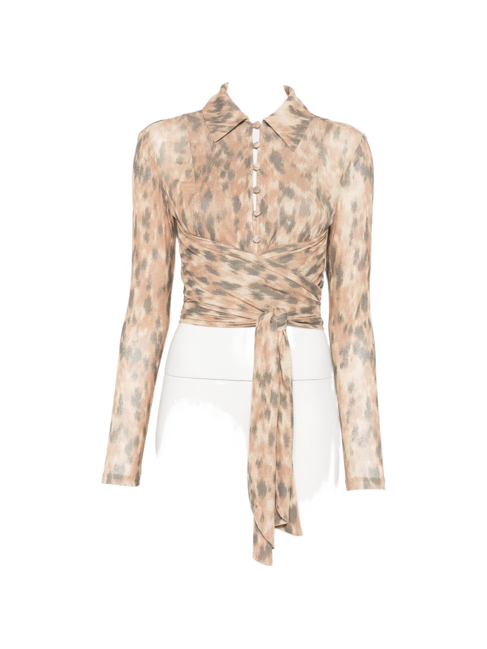 Ganni Printed cropped shirt