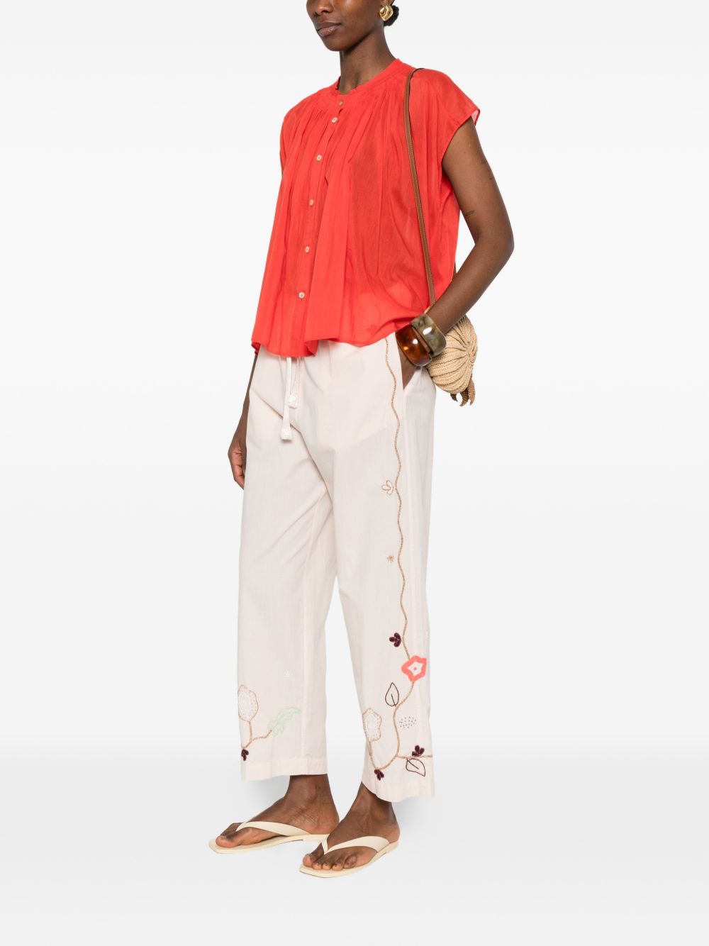 Forte Forte Embroidered cotton trousers