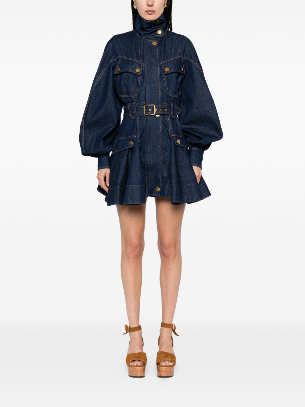 Zimmermann Luna denim utility mini dress