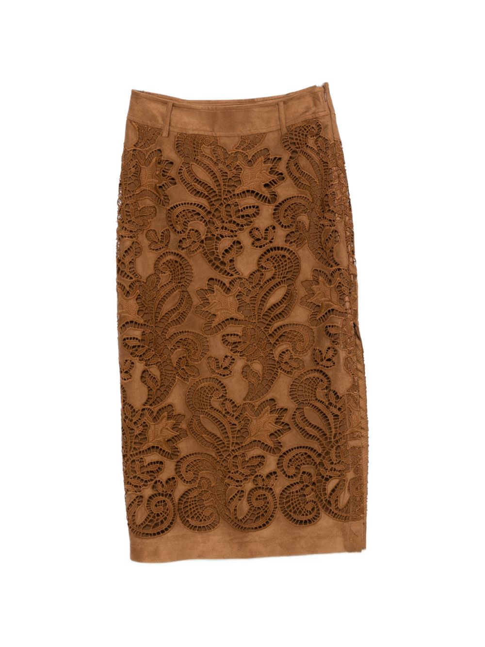 Ermanno Firenze Suede leather effect long skirt