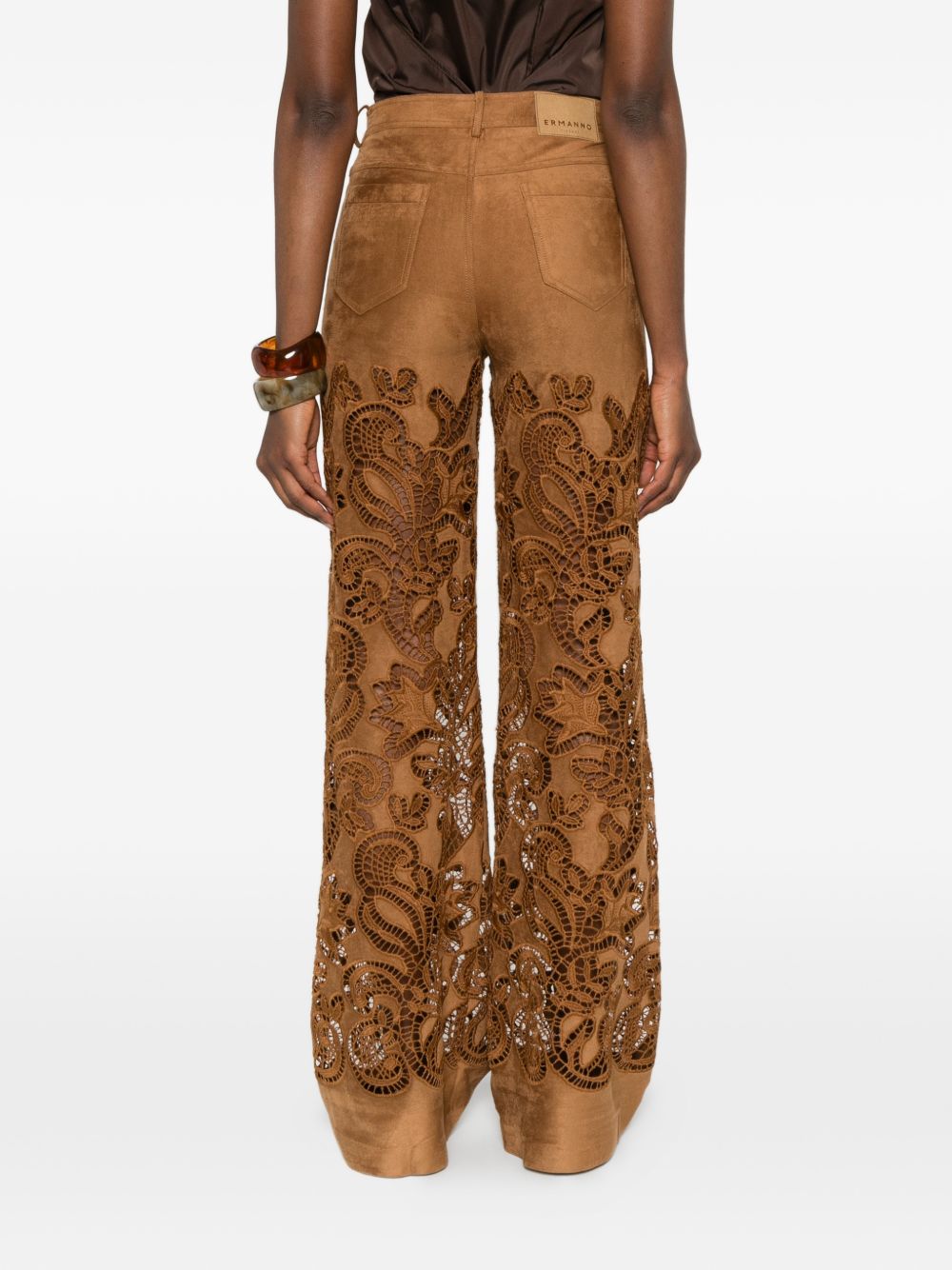 Ermanno Firenze Suede leather effect trousers
