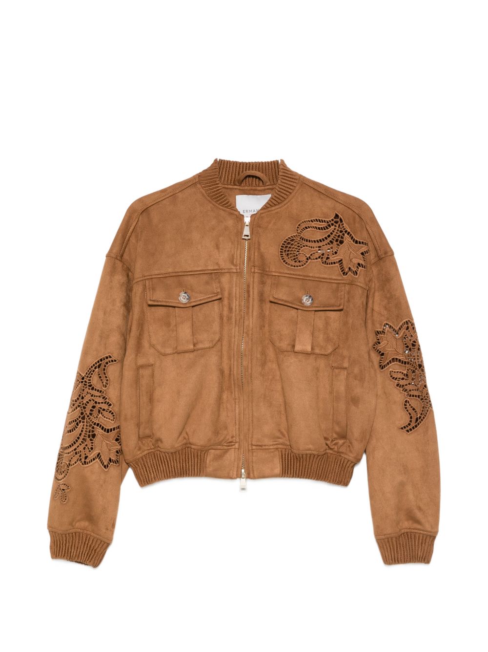Ermanno Firenze Suede leather effect bomber jacekt