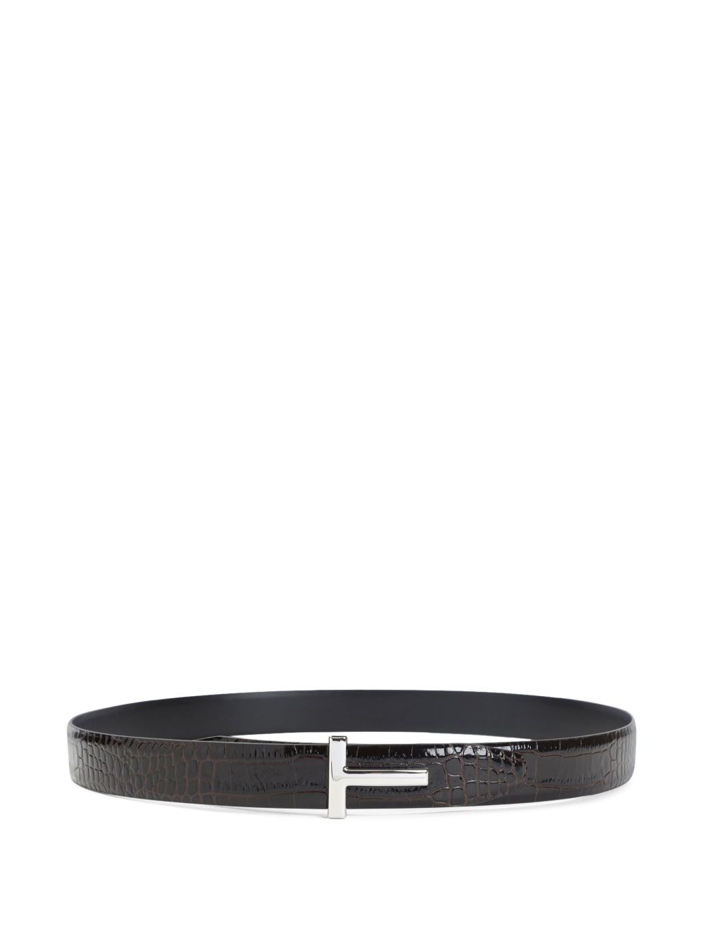 Tom Ford T-shaped buckle silver-tone hardware Leather belt