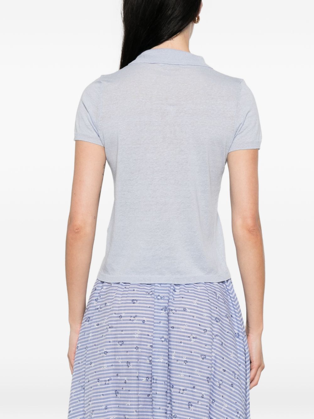 Base Linen and cotton blend polo shirt