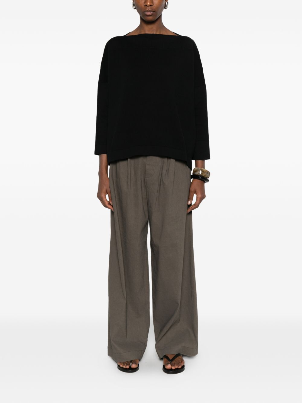 Daniela Gregis Cotton boat-neck sweater