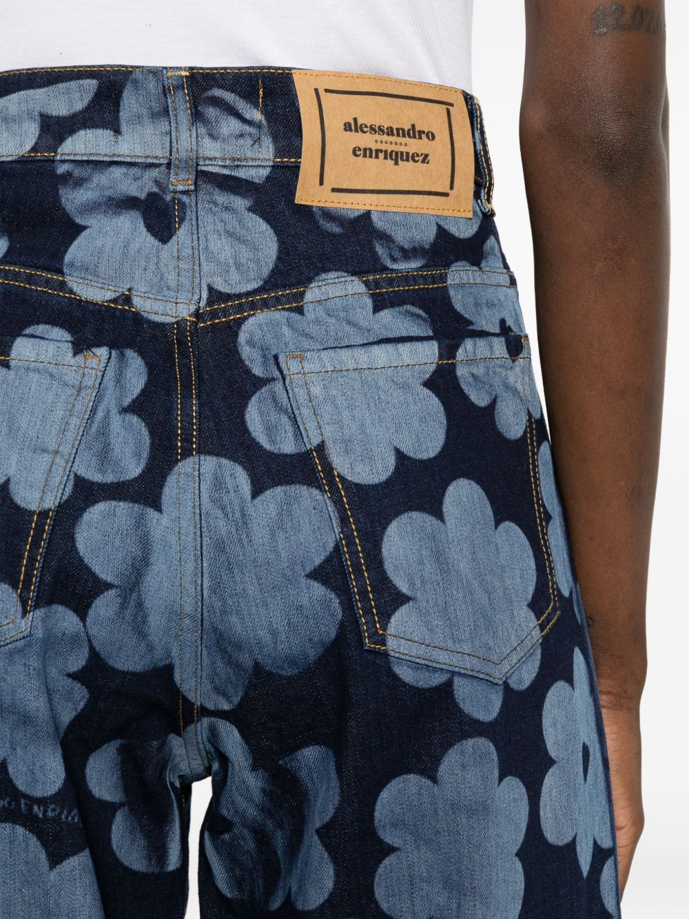 Alessandro Enriquez Printed denim jeans