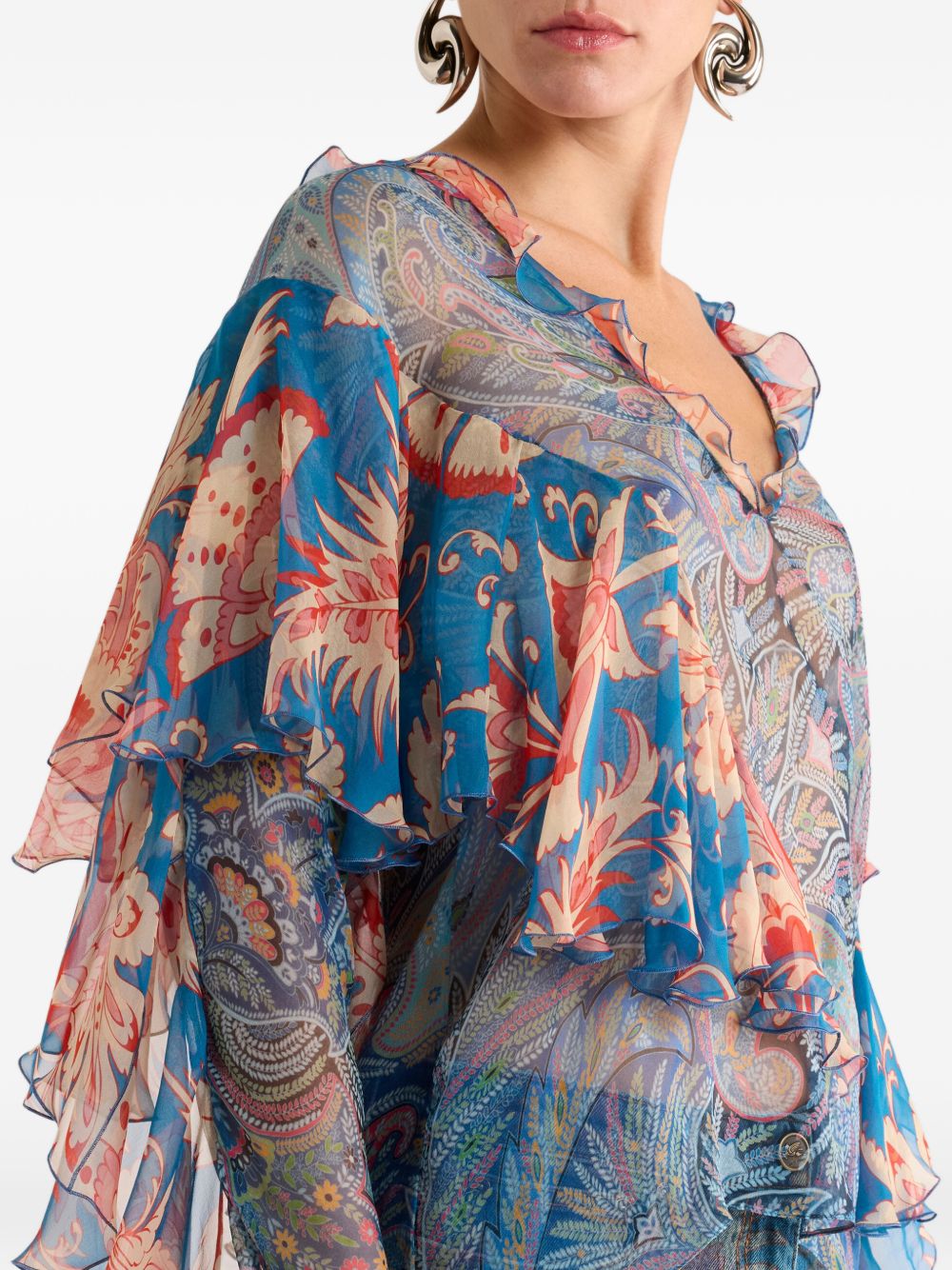 Etro Printed silk blouse