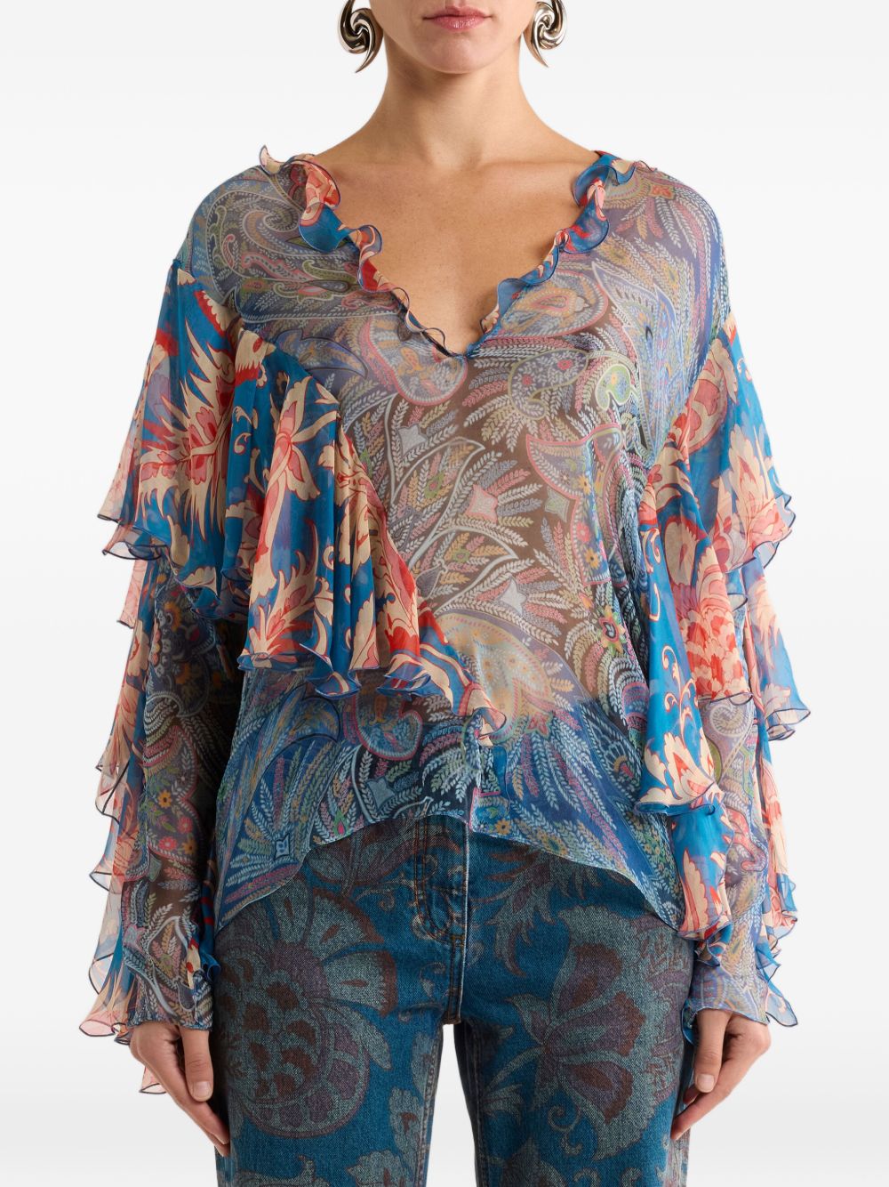 Etro Printed silk blouse