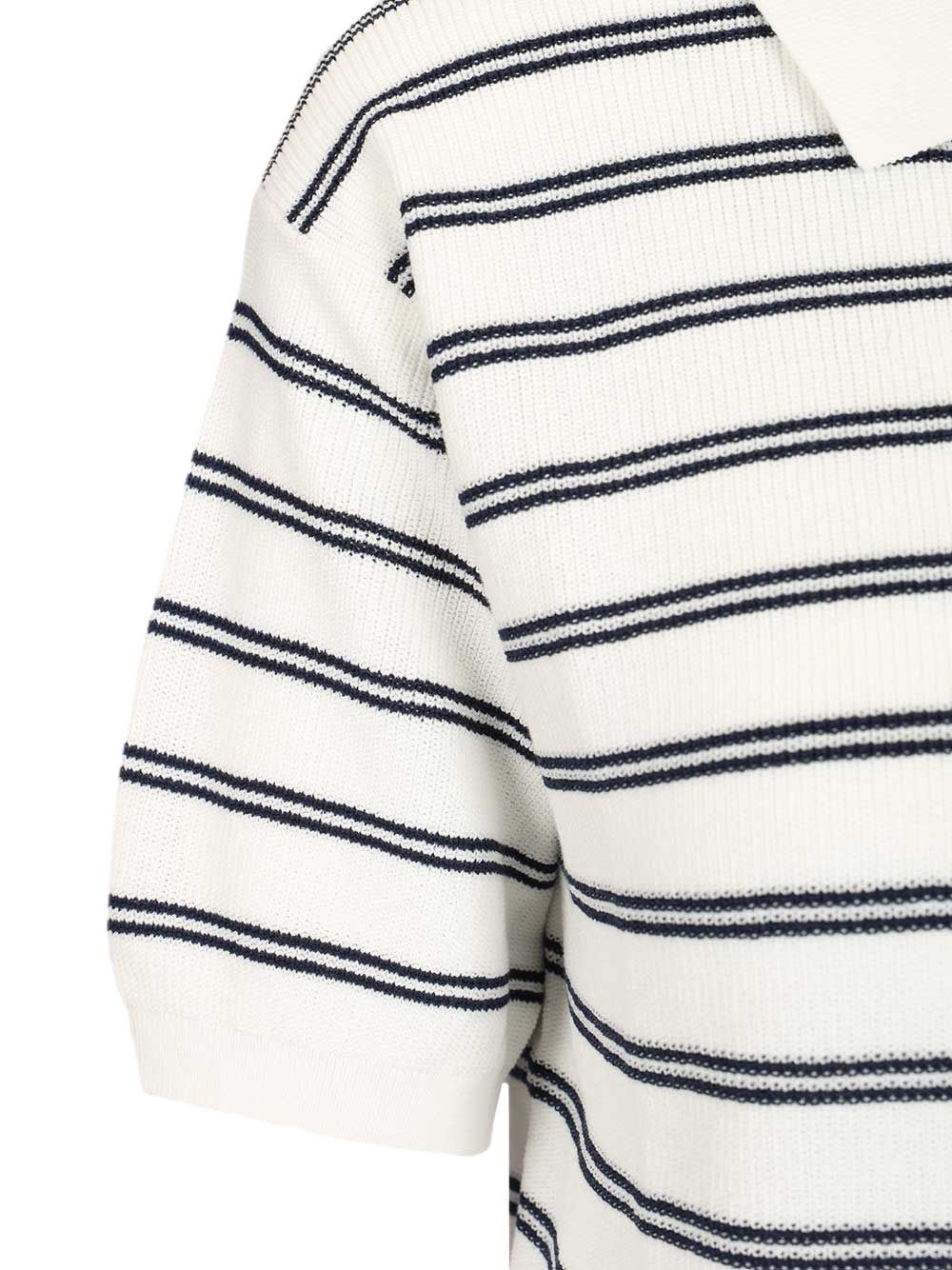 Dunst Cotton blend striped polo shirt