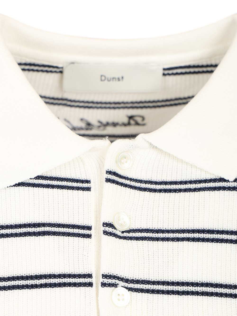 Dunst Cotton blend striped polo shirt