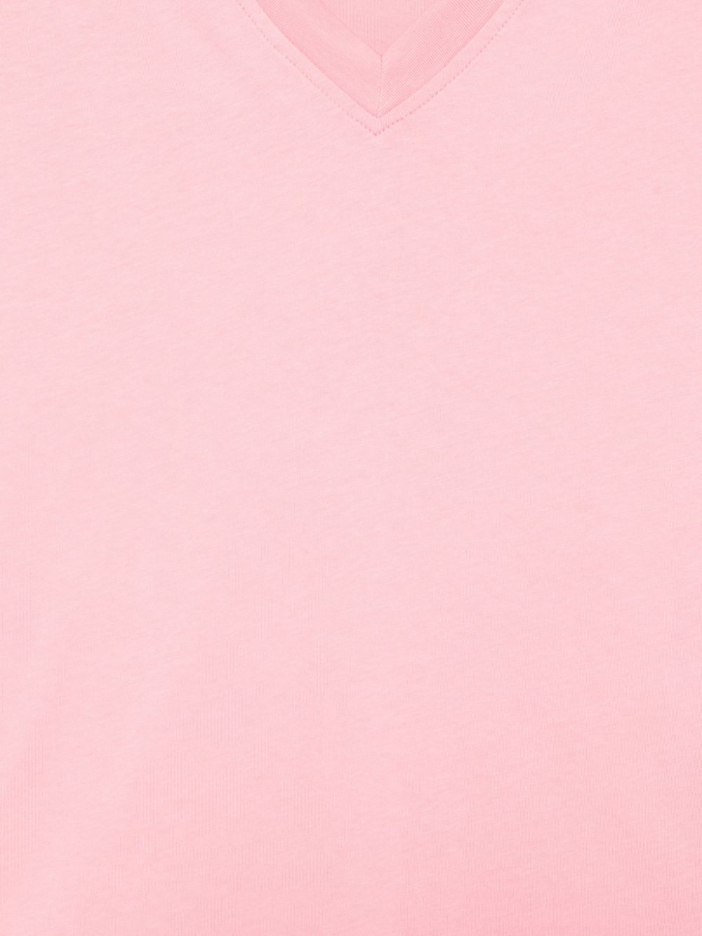 Closed V-neck short sleeves tonal stitching Organic cotton t-shirt