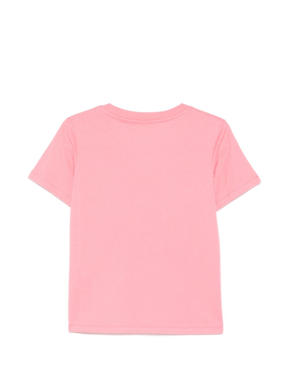 Closed V-neck short sleeves tonal stitching Organic cotton t-shirt