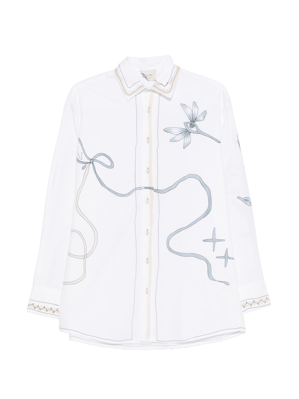 Alysi Silk & Nylon Printed cotton shirt