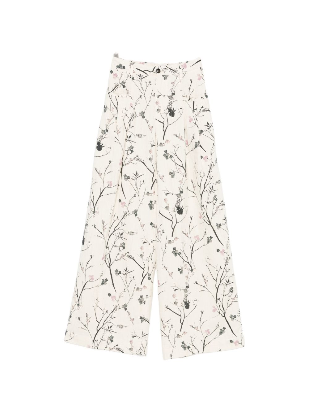 White Sand Printed wide-leg trousers