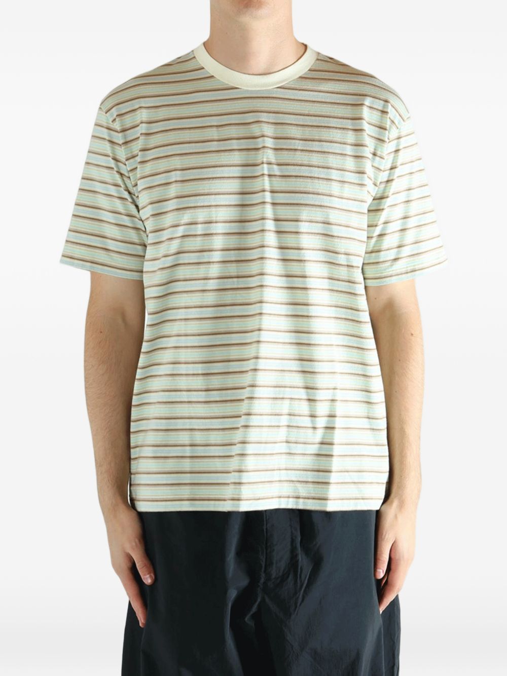 Auralee Striped cotton t-shirt