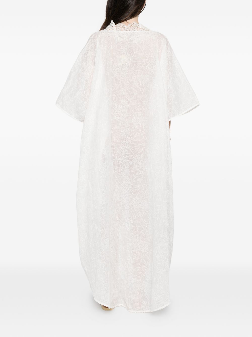 Ermanno Scervino V-neck short sleeves scalloped edge Long kaftan