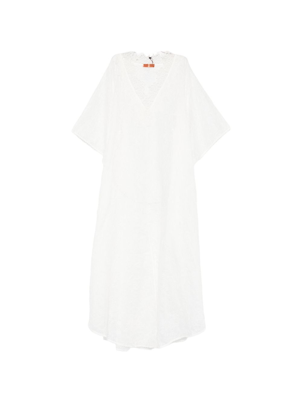 Ermanno Scervino V-neck short sleeves scalloped edge Long kaftan