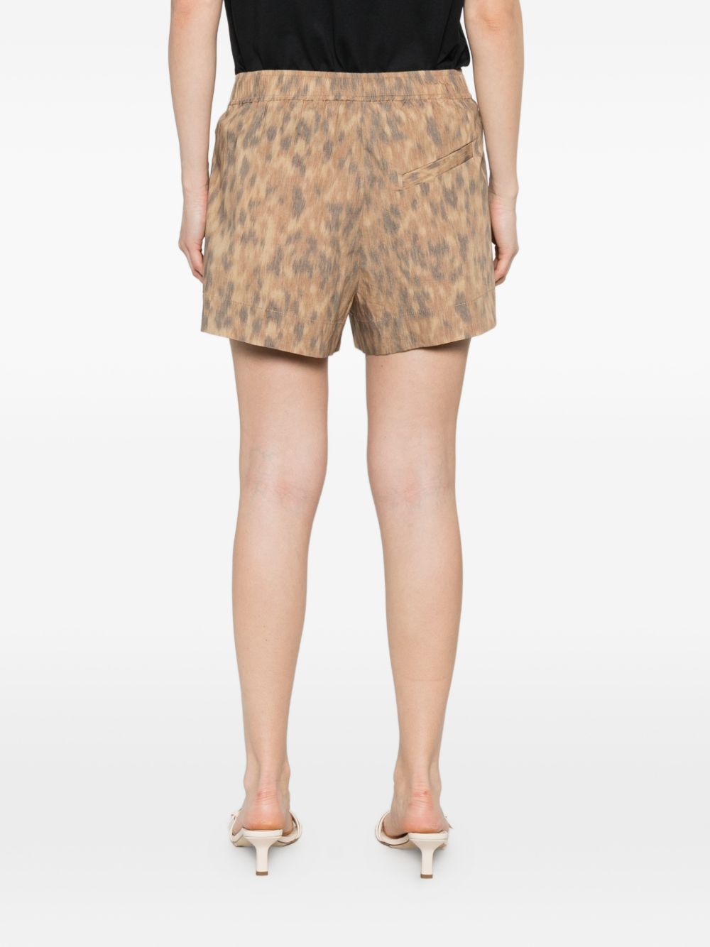 Ganni Printed cotton shorts