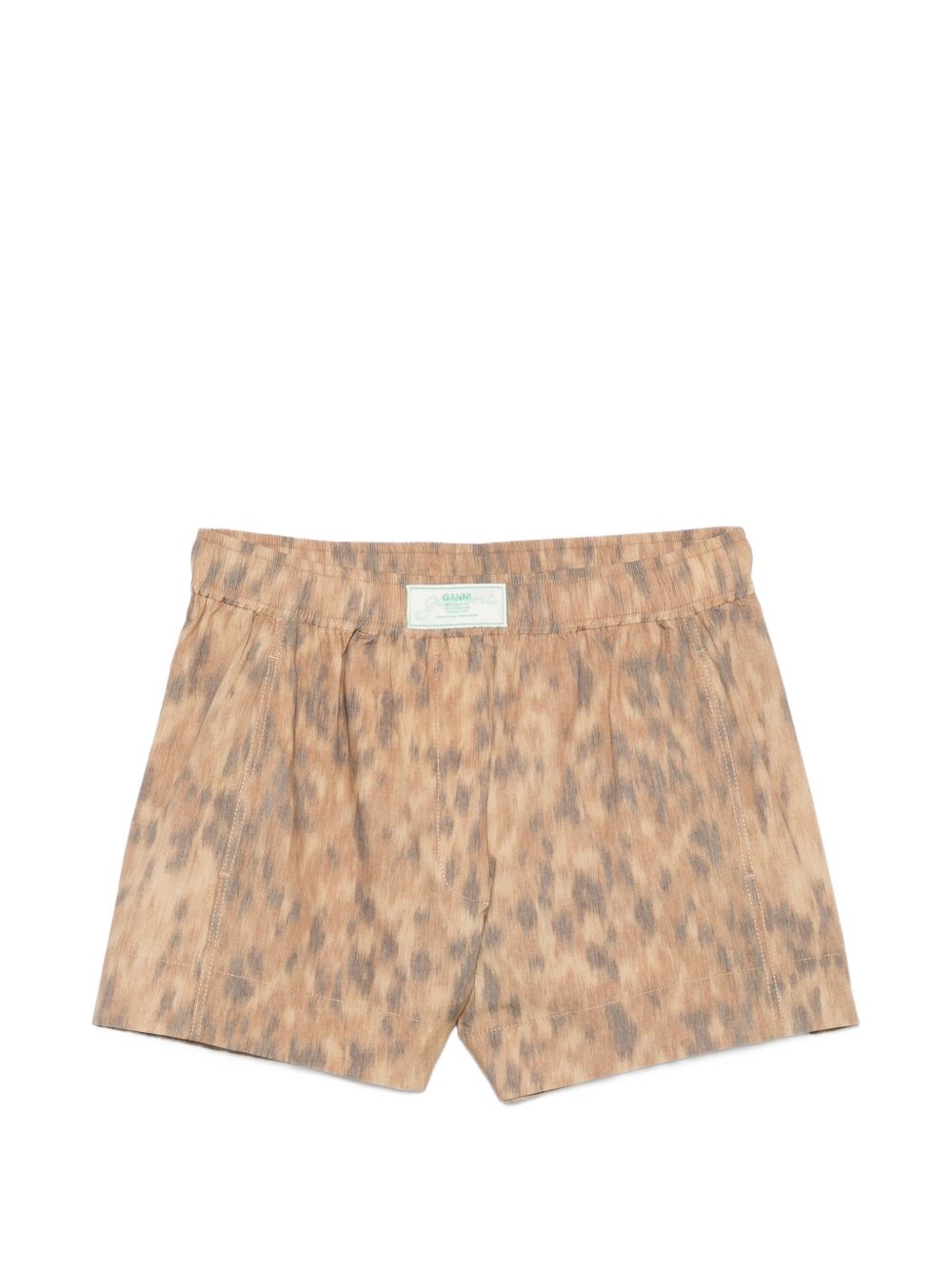 Ganni Printed cotton shorts