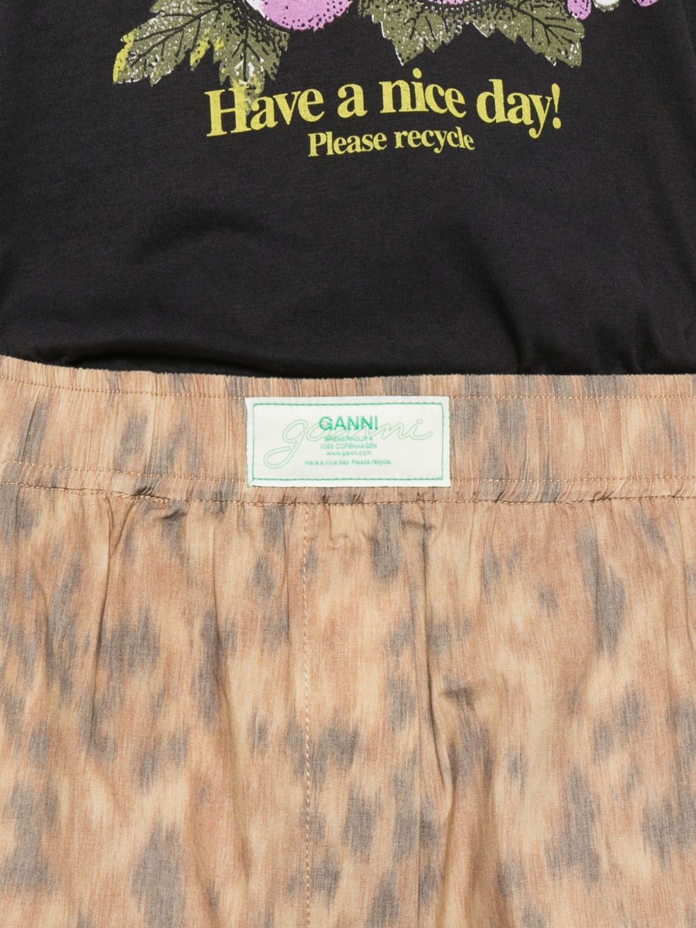 Ganni Printed cotton shorts