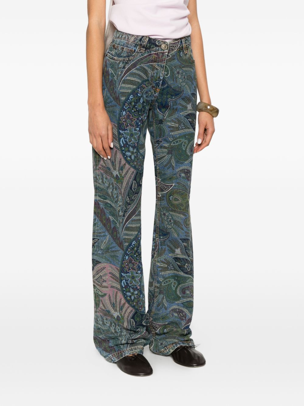 Etro Floral print flared jeans