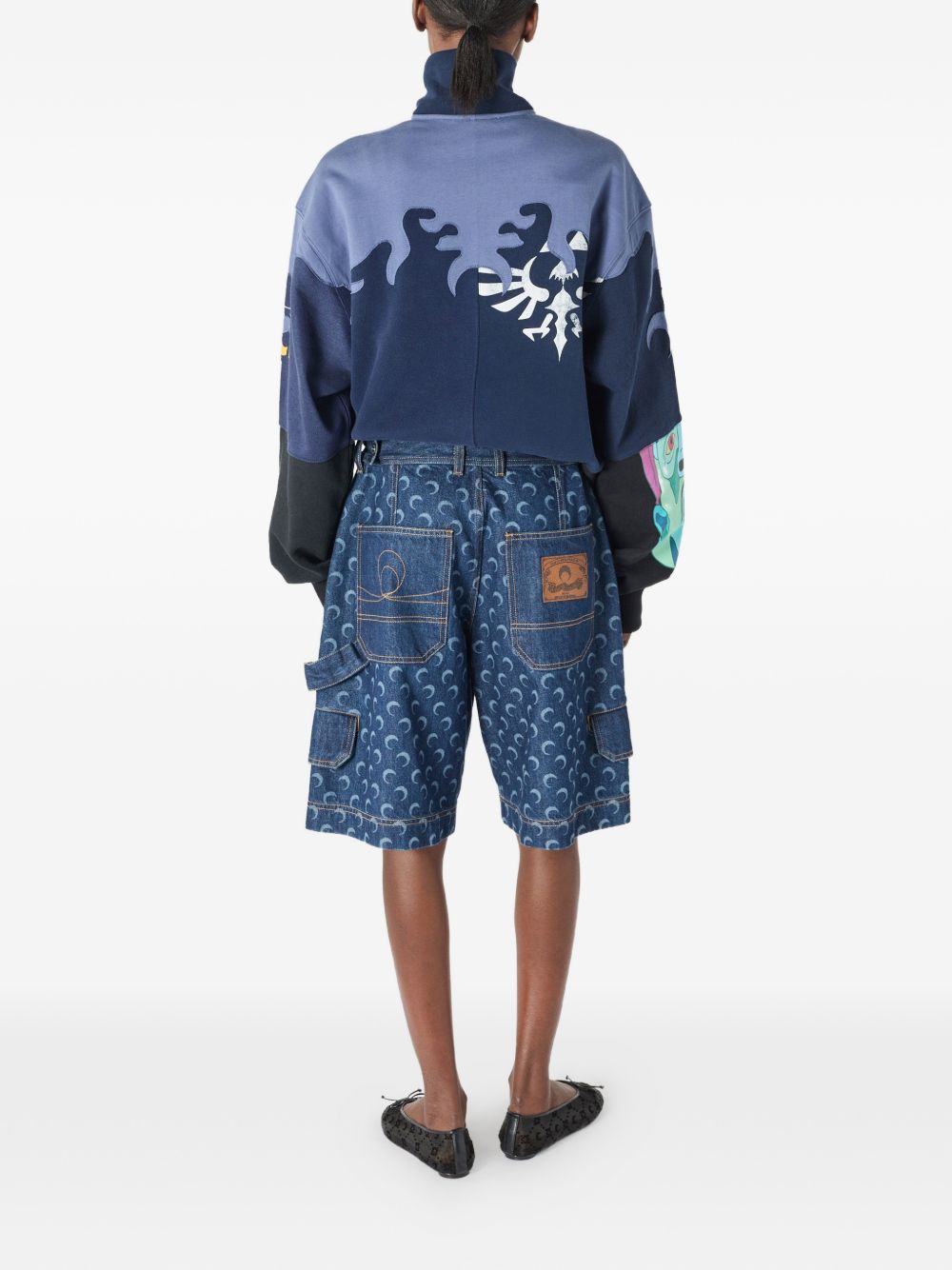Marine Serre Moon denim bermuda shorts