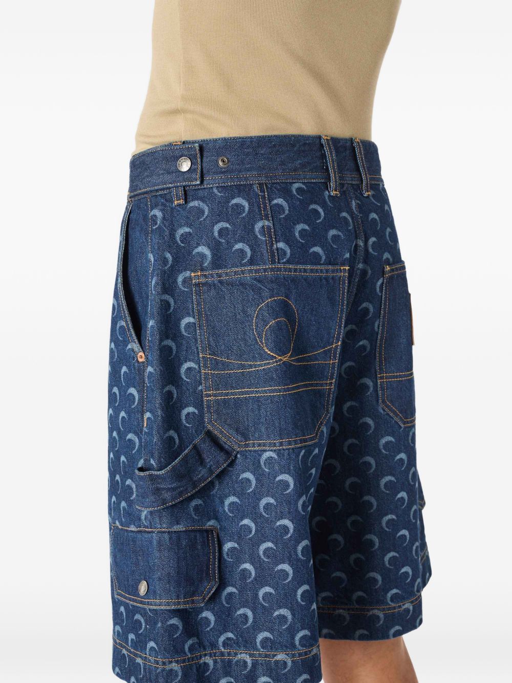 Marine Serre Moon denim bermuda shorts
