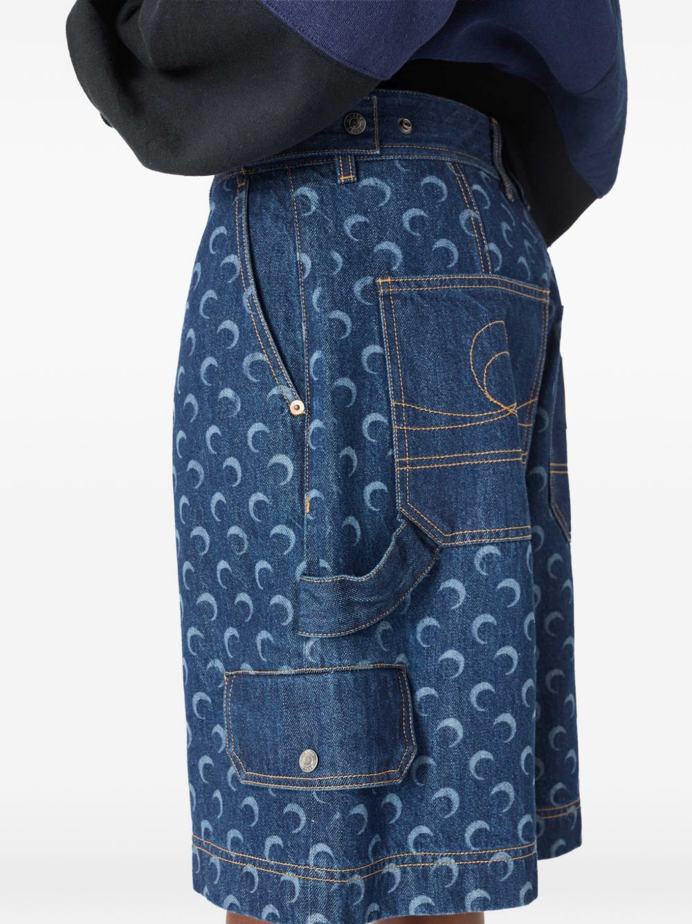 Marine Serre Moon denim bermuda shorts