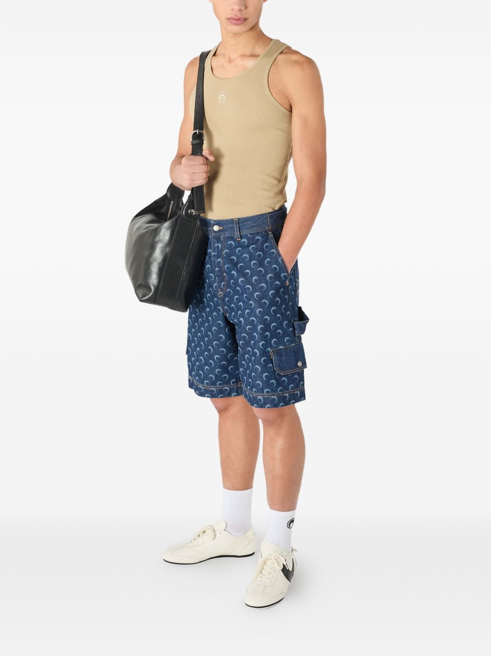 Marine Serre Moon denim bermuda shorts