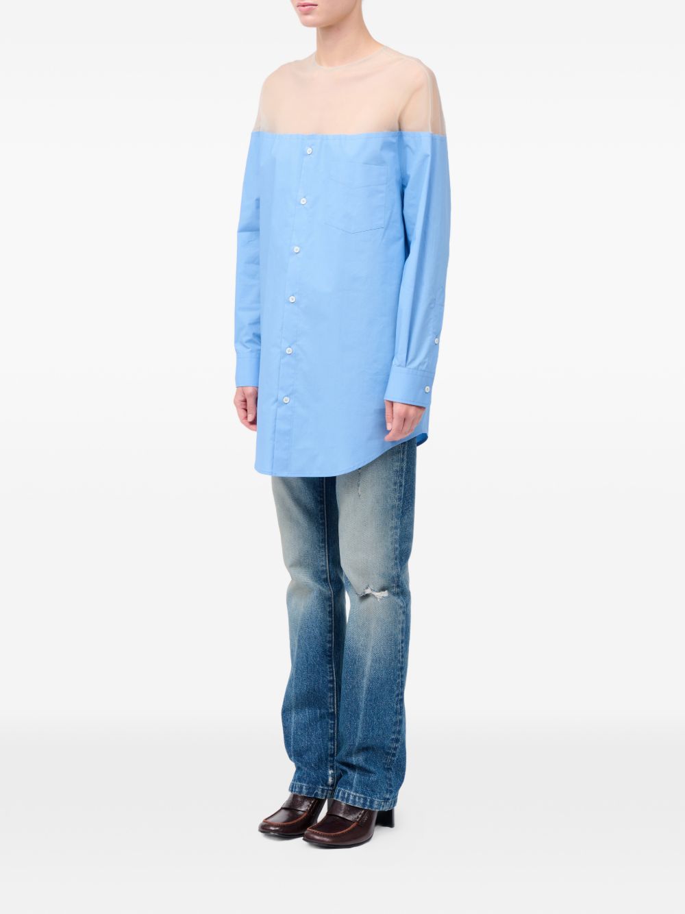 MM6 Maison Margiela Button Front Cotton Top