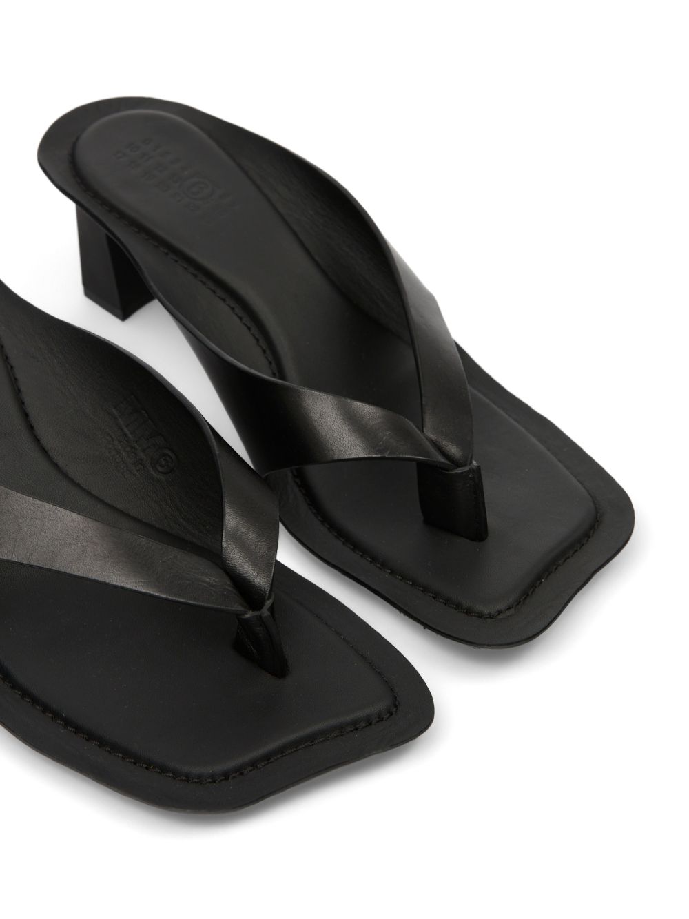MM6 Maison Margiela T-Strap Block Heel Sandals