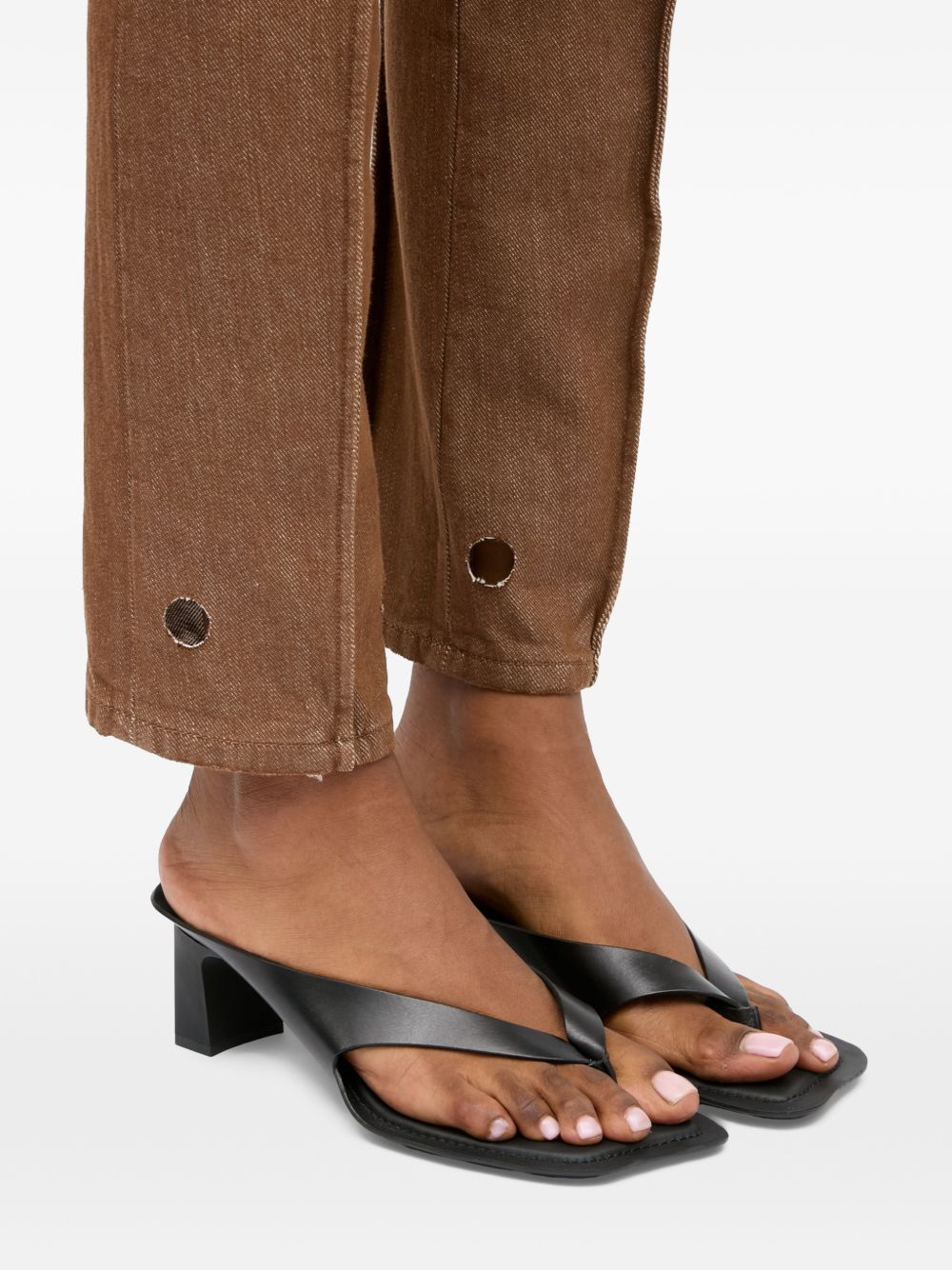 MM6 Maison Margiela T-Strap Block Heel Sandals