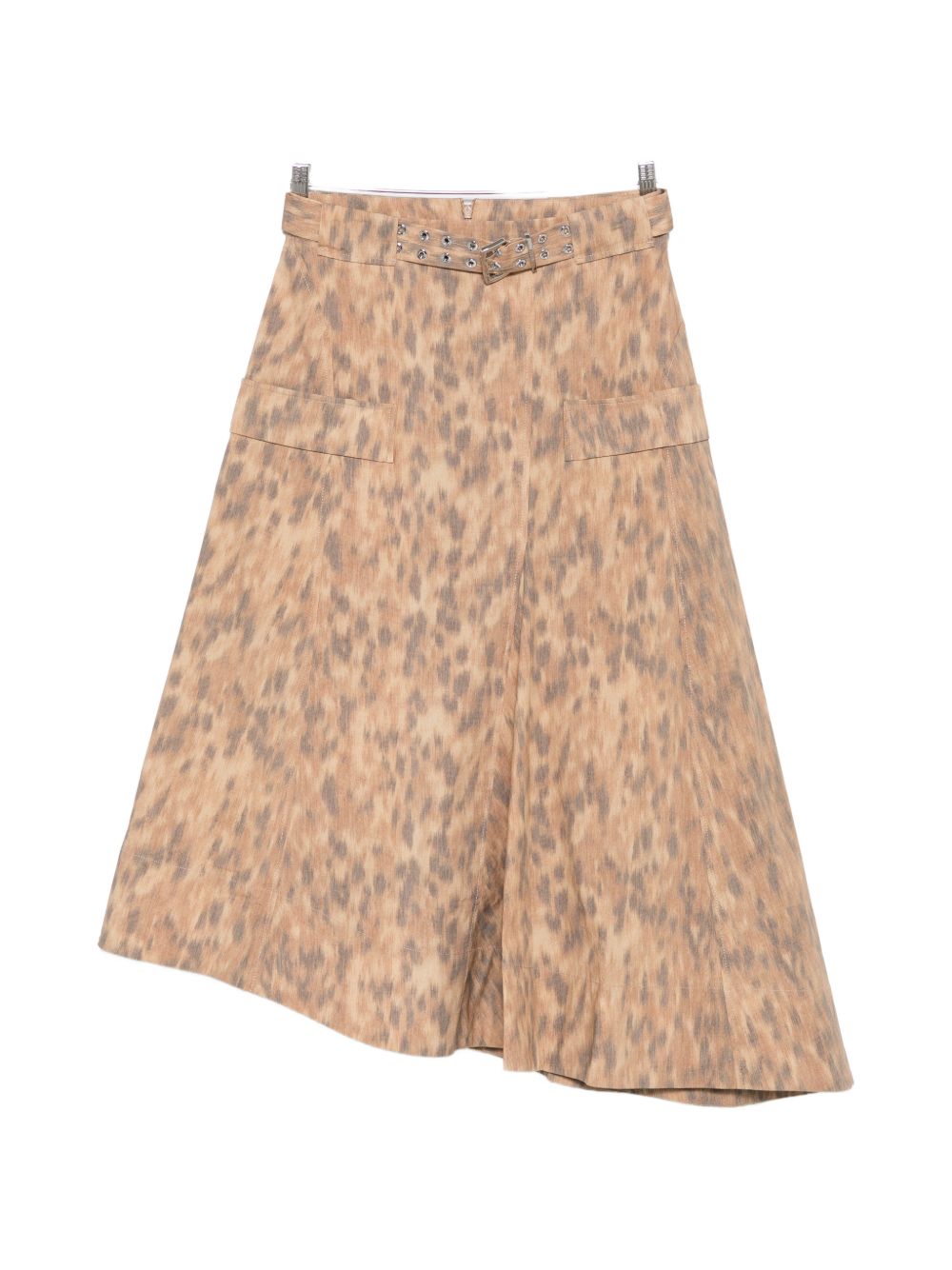 Ganni A-line silhouette Printed cotton skirt