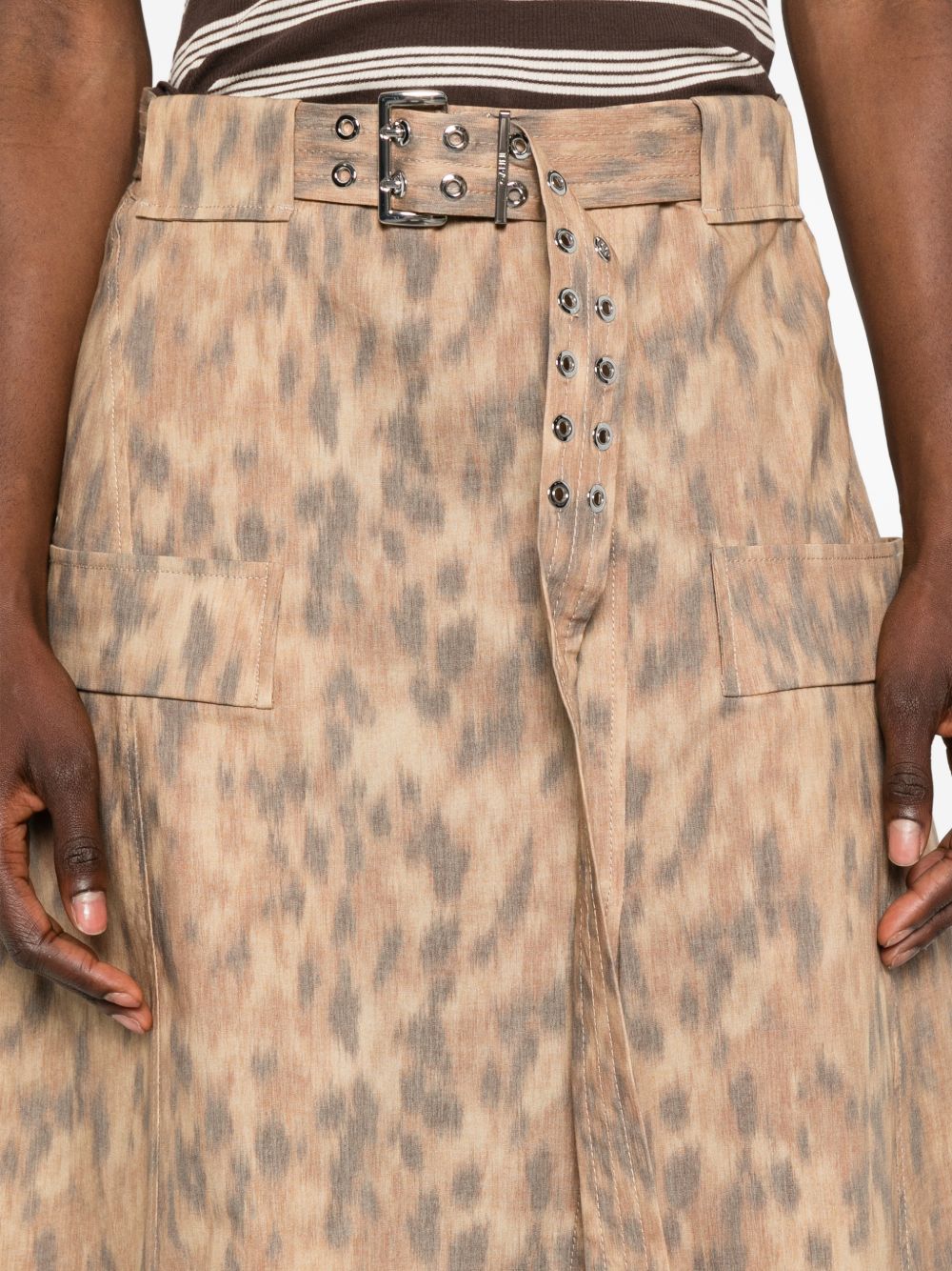 Ganni A-line silhouette Printed cotton skirt