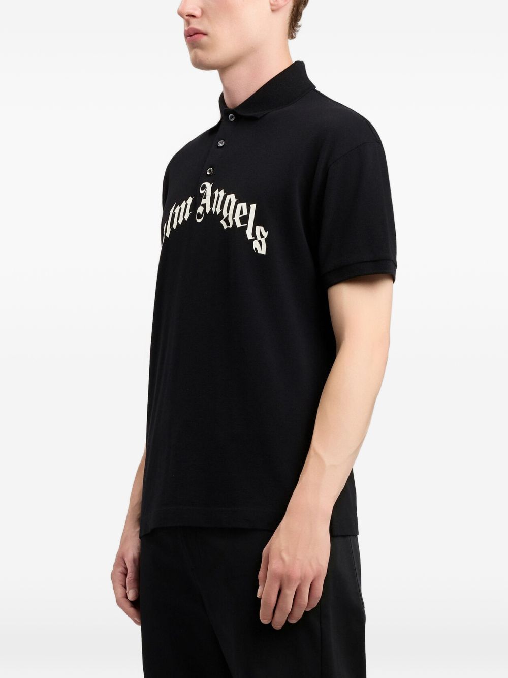Palm Angels Logo Cotton Polo Shirt