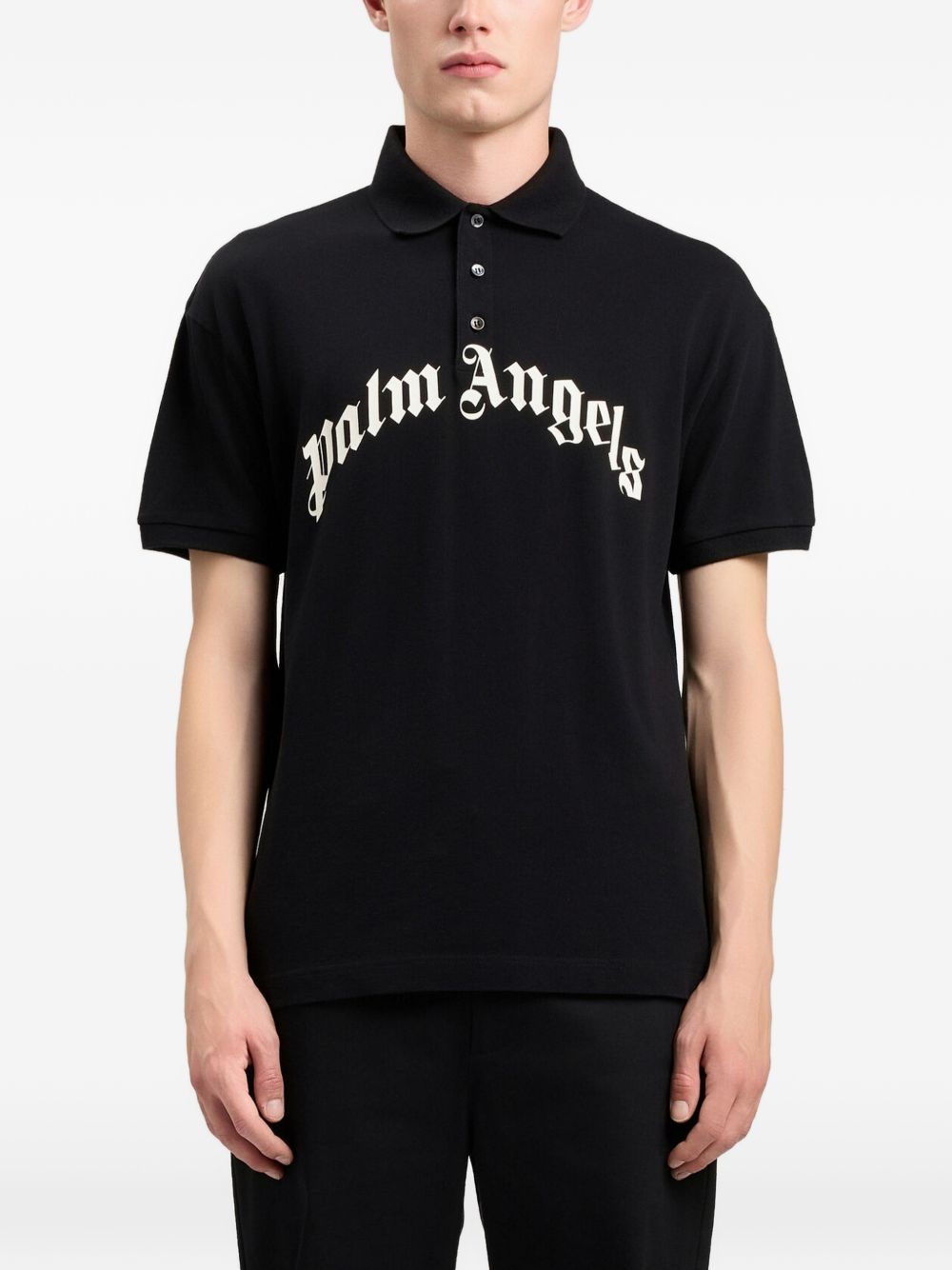 Palm Angels Logo Cotton Polo Shirt