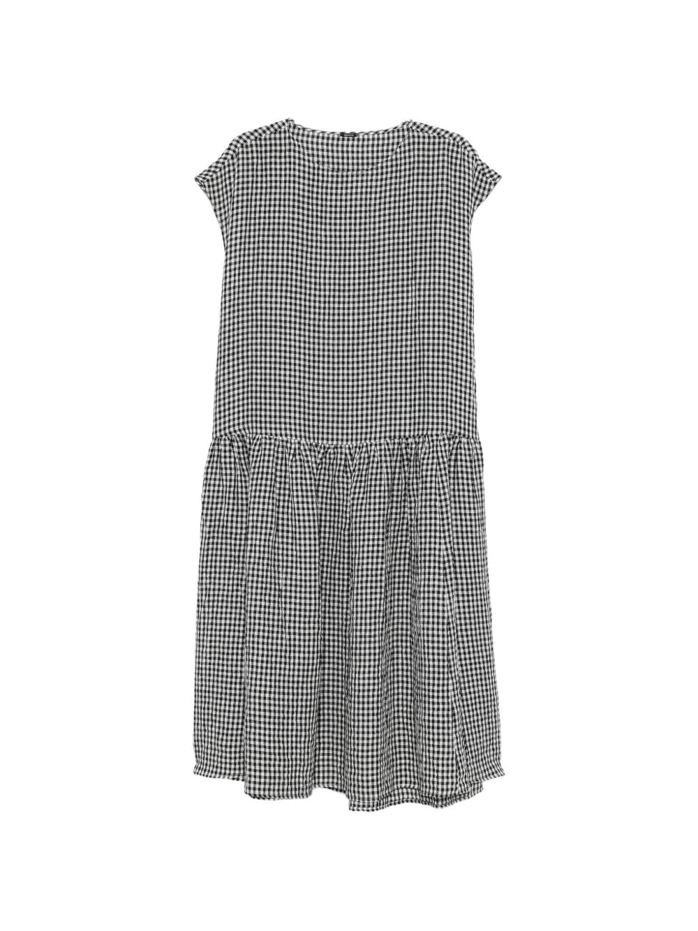Apuntob Checked Cotton Midi Dress