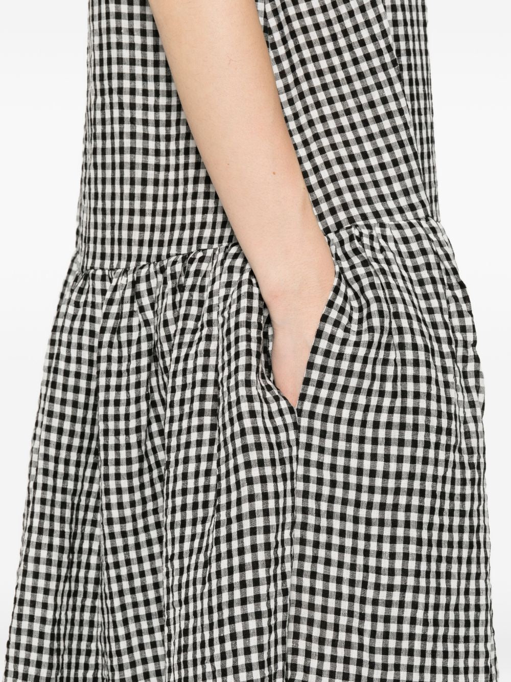 Apuntob Checked Cotton Midi Dress