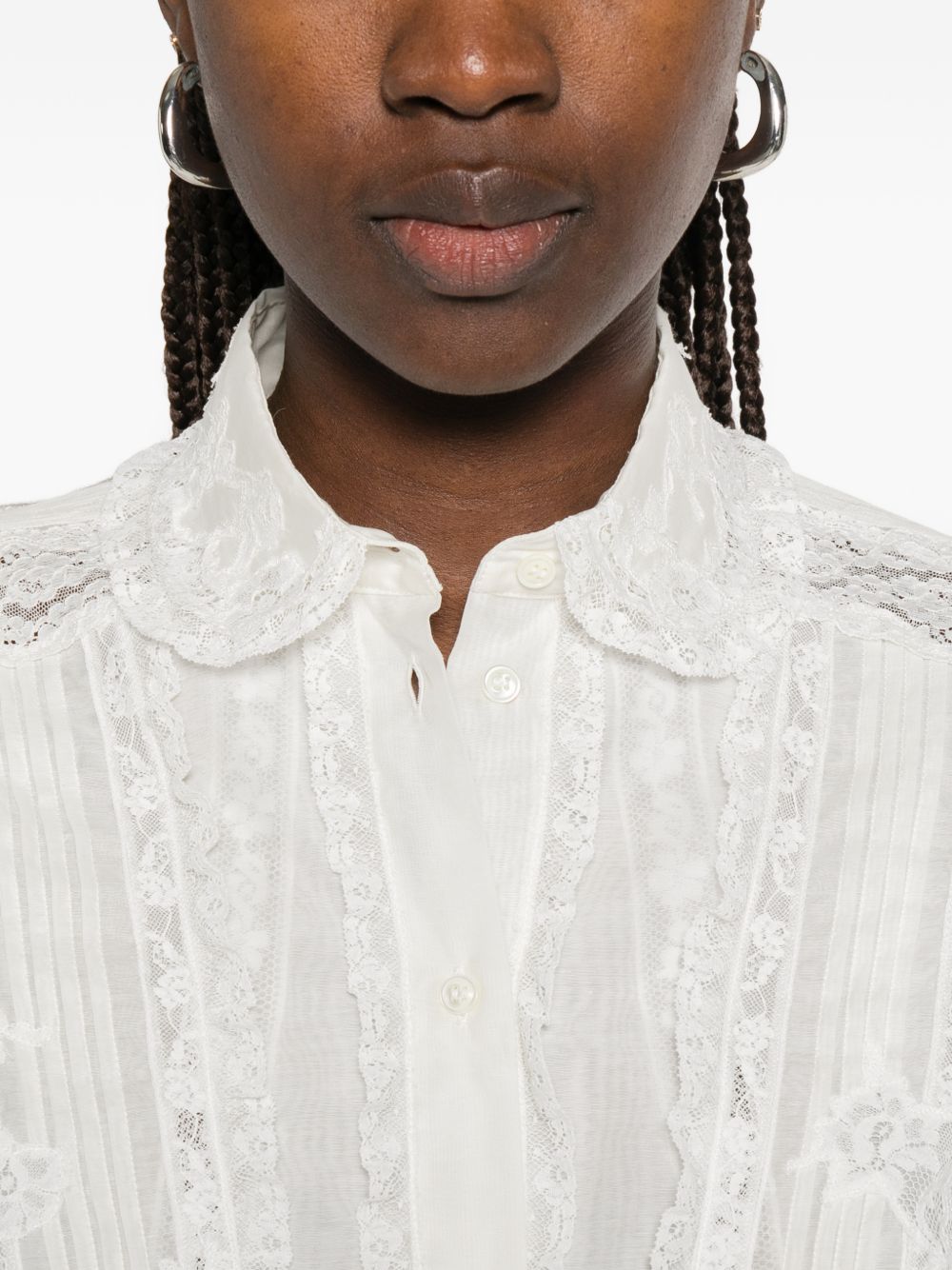 Ermanno Scervino Cotton Silk Embroidered Shirt