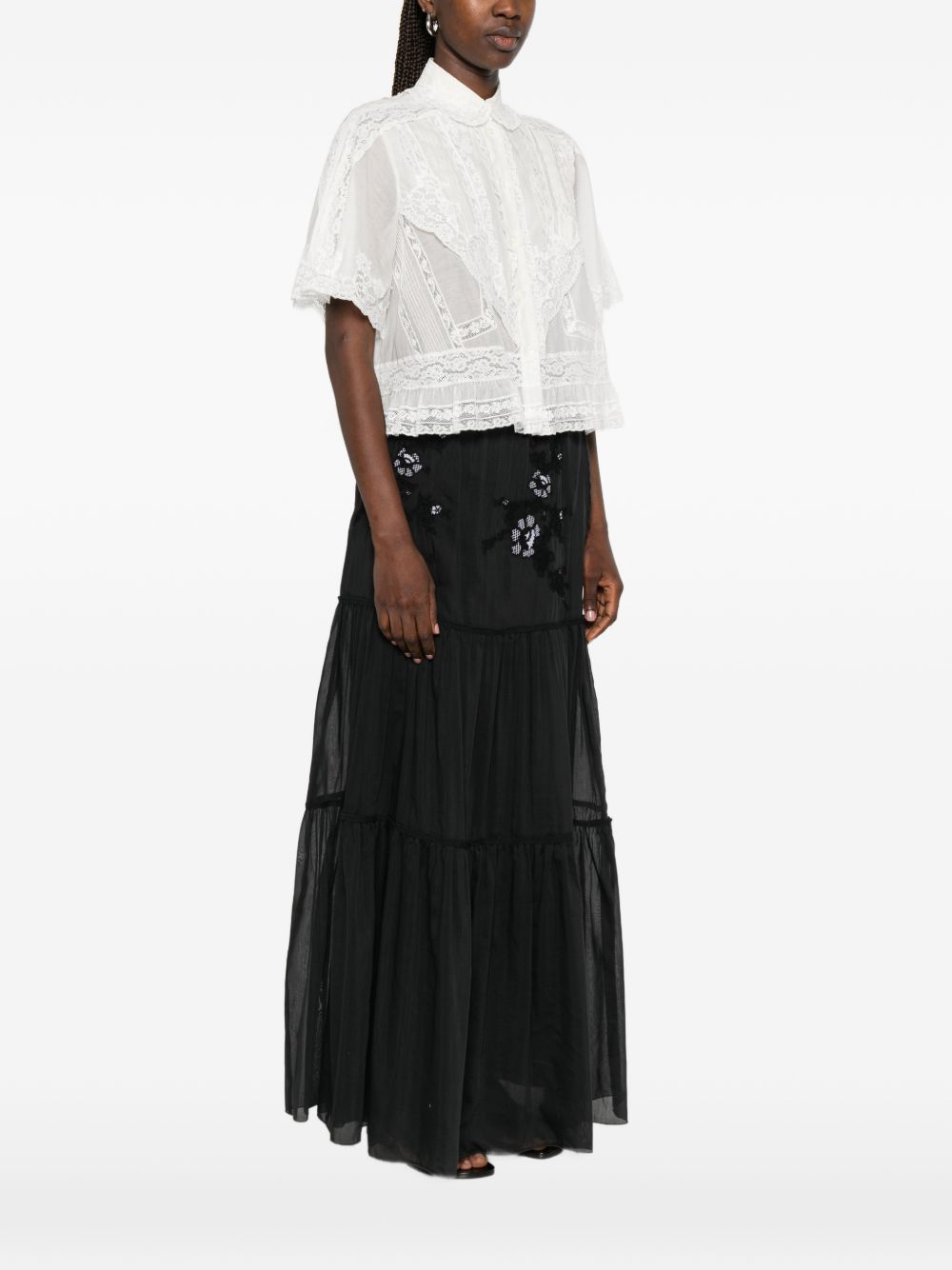 Ermanno Scervino Cotton Silk Embroidered Shirt