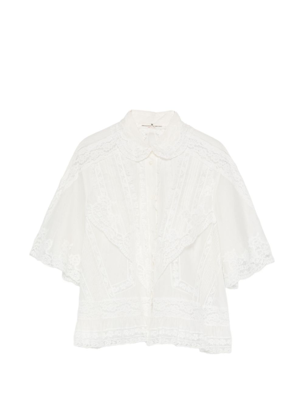 Ermanno Scervino Cotton Silk Embroidered Shirt